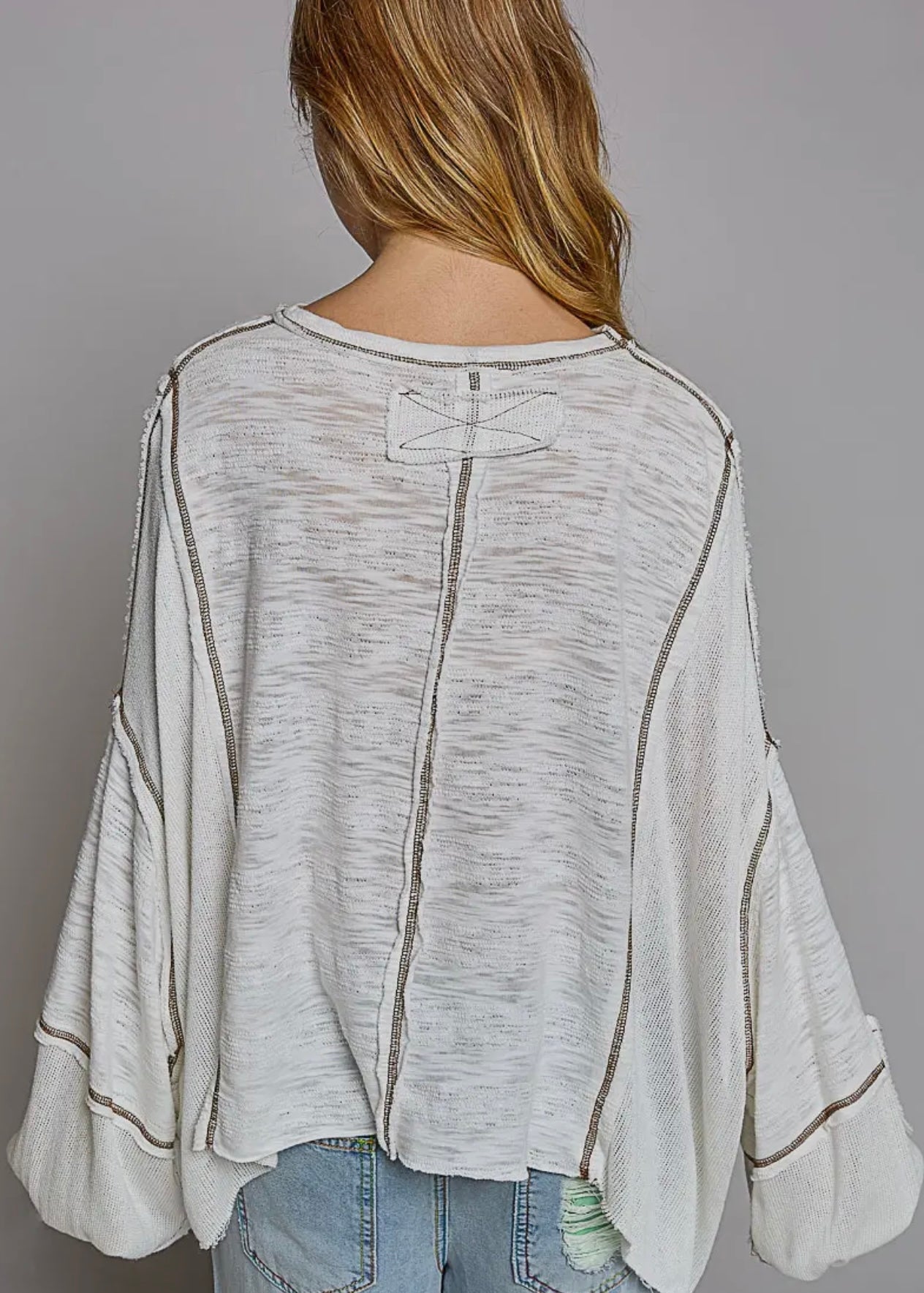 Oversized Ballon Sleeve Knit Top