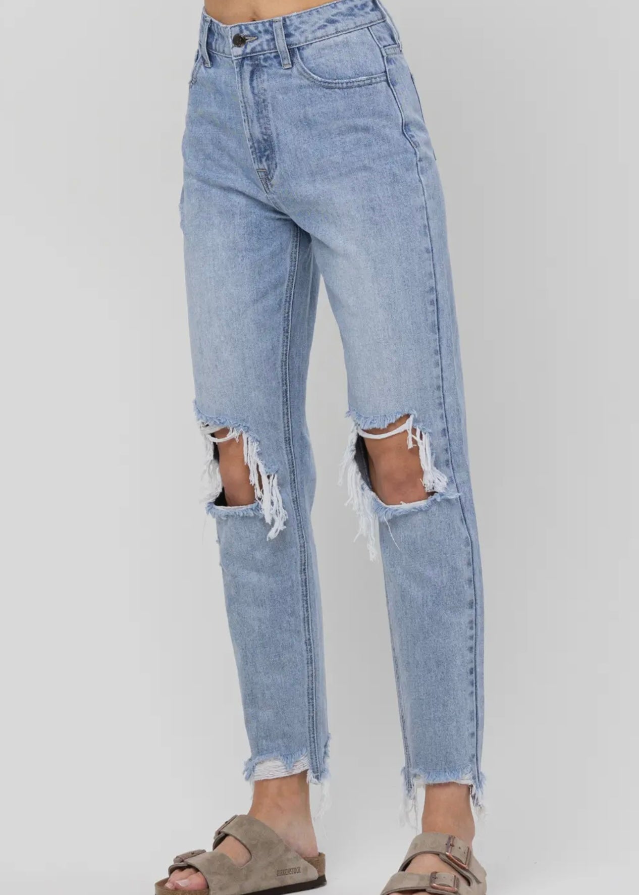 Light Wash High Waisted Boyfriend Jean