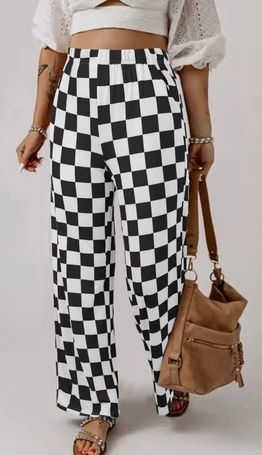 Checkered Wide Leg