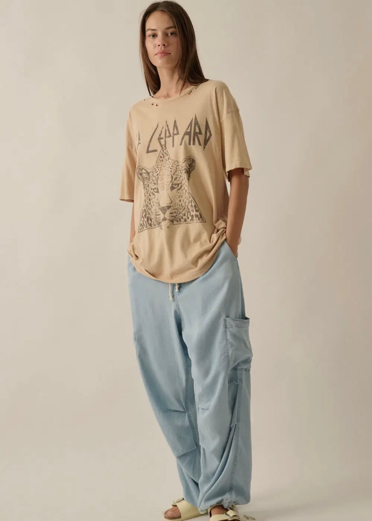 Def Leppard Distressed Oversized Tee