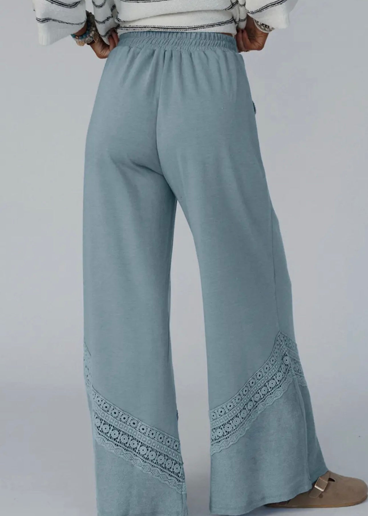 Lace Crochet High Waist Wide Leg